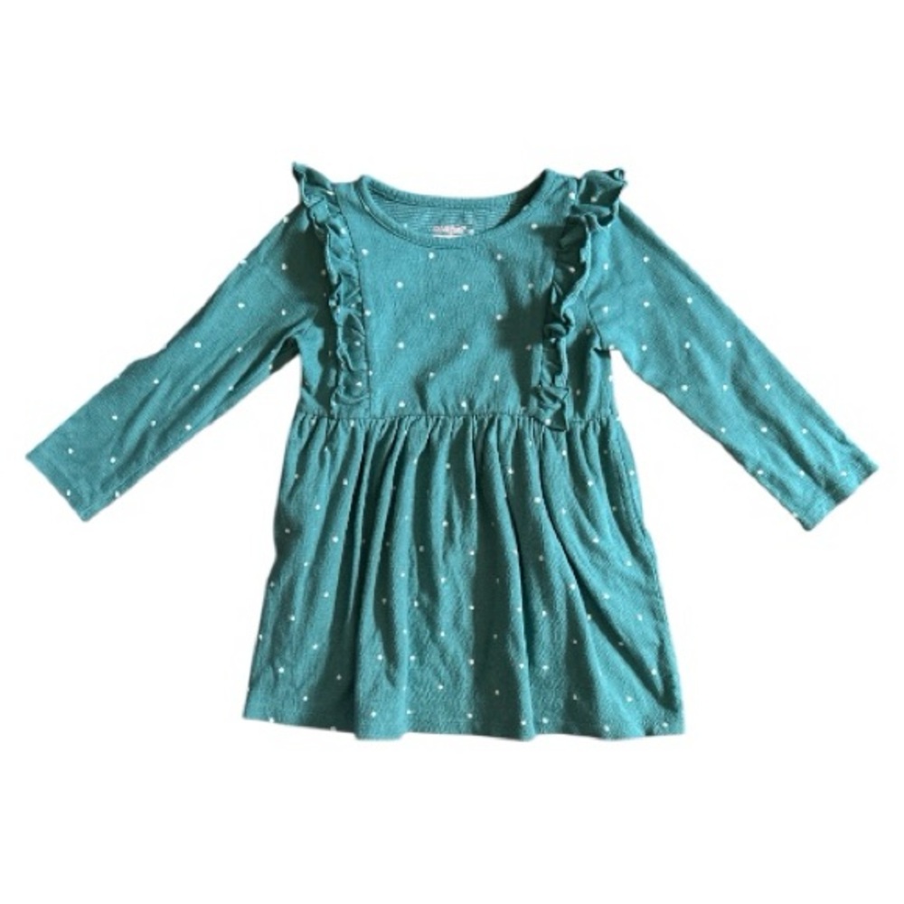 CAT & JACK Teal Polka Dot Dress